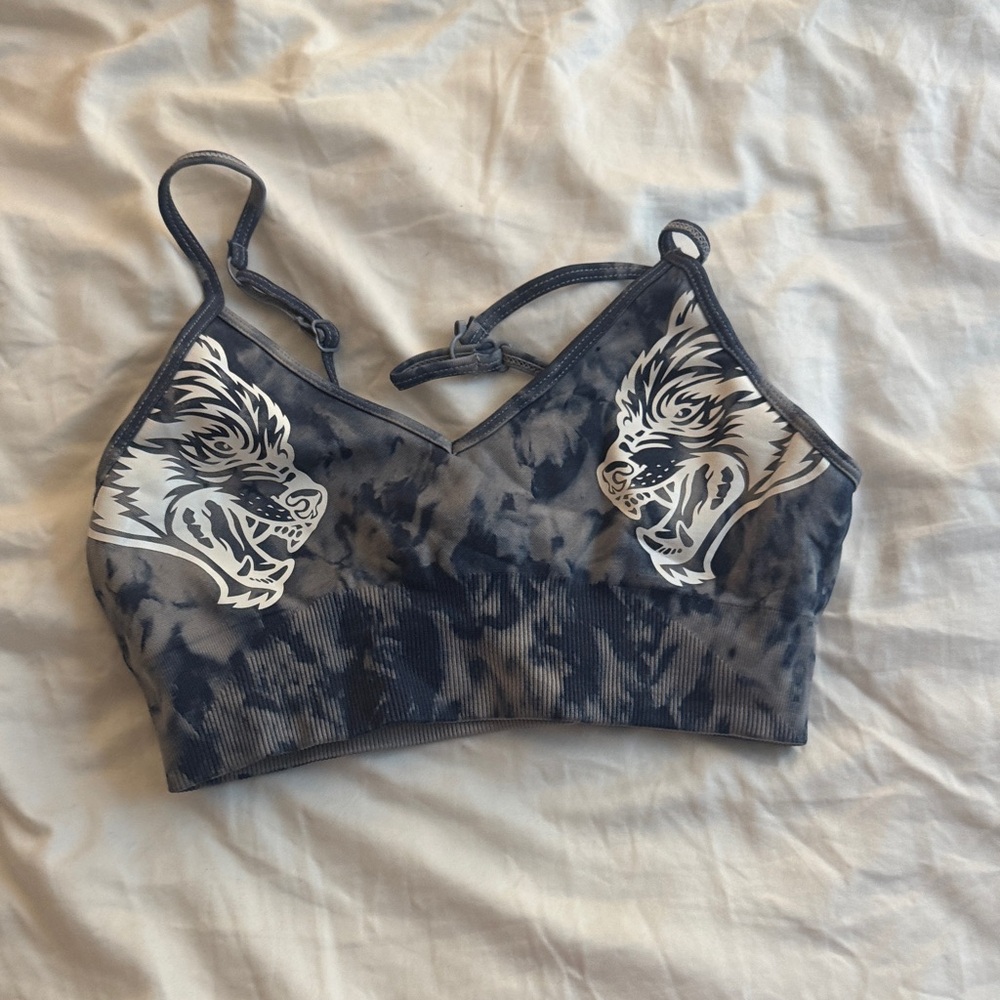 Darc Sport Black and Gray Tie-Dye Sports Bra